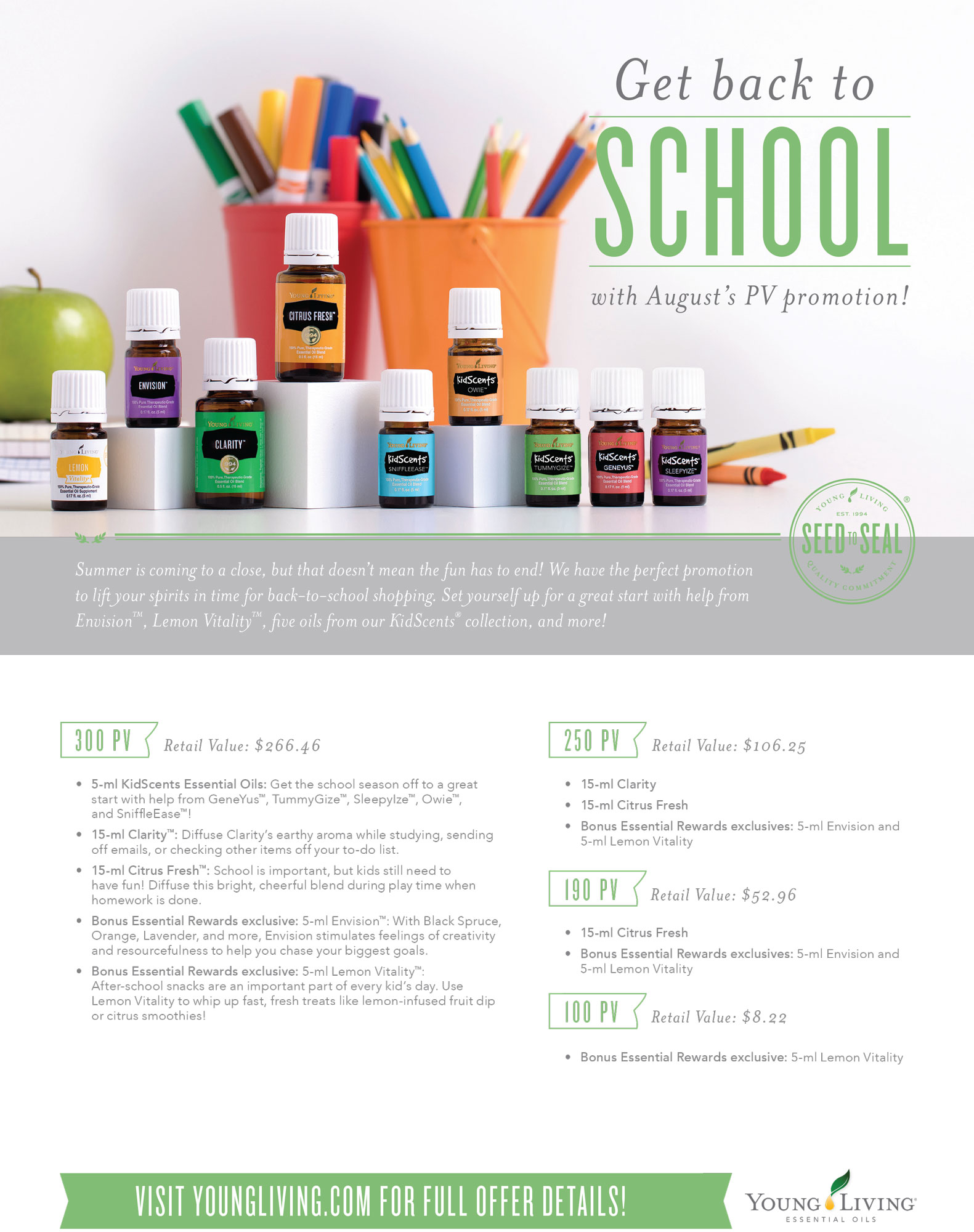 Young Living Essential Oils August 2017 Back to School PV Promo | Rush & Ramble