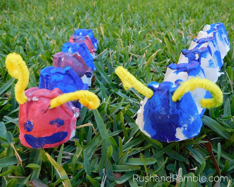 Easter Crafts - Egg Carton Caterpillars | Rush & Ramble