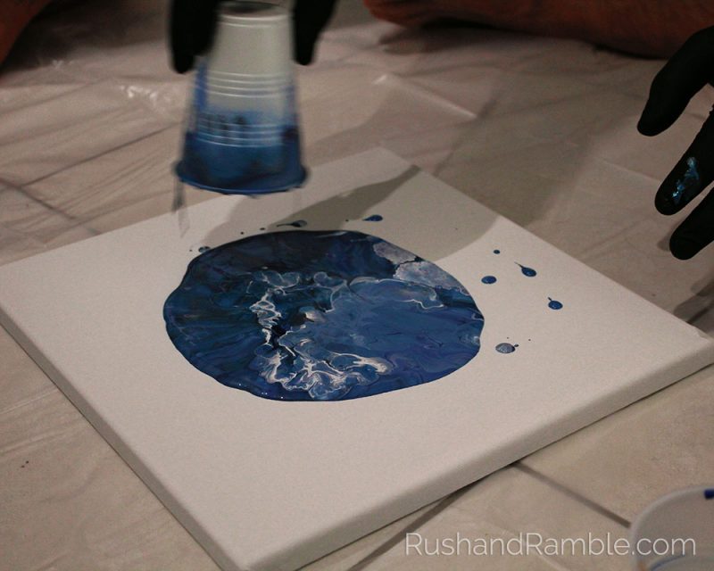 Setting the Paint Loose Dirty Pour - Acrylic Pour Fluid Painting for Beginners - Rush & Ramble DIY